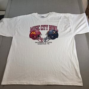 2005 Music City Bowl T-Shirt XXL Gildan Minnesota vs Virginia December 30